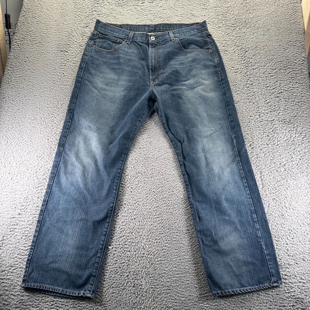 Polo Ralph Lauren Jeans 38x30 Blue Cotton Denim Straight Baggy Faded Workwear